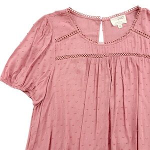 NWT Flower & Feather Clip Dot Blouse 2X